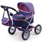 Bayer: Baby Doll Pram – Adjustable Trendy Stroller with Large Wheels, Foldable & Stylish for Dolls Up to 46cm - Pink and Blue
